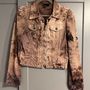 Vintage 2000s Diesel Women's Reverse Tie-Dye Canvas Denim Jacket Size Medium